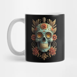 Sugar Skull Dia de los Muertos Mexican Day Of The Dead Tattoo Art Culture Punk Rock Goth Skeleton Mug